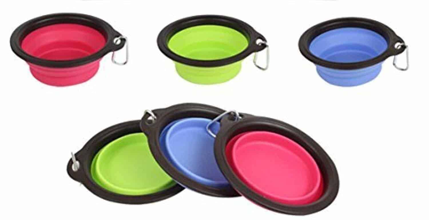 collapsible travel food and water bowls